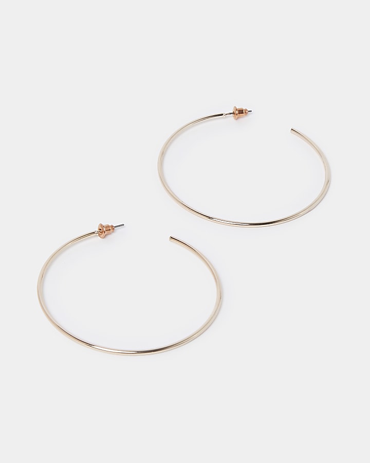 Rose gold thin hoop earrings