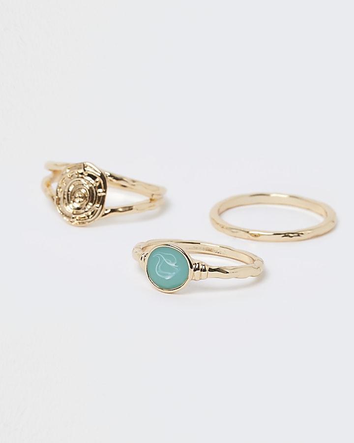 Gold 3 pack stacking rings