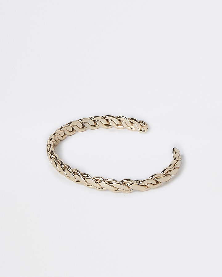 Gold colour twisted cuff bracelet