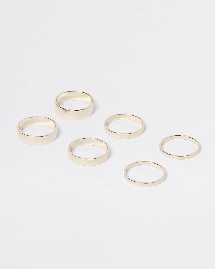 Gold stacking rings multipack