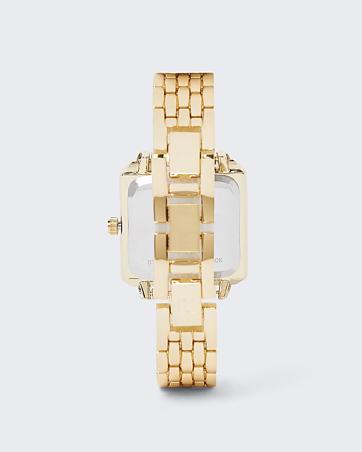 Gold diamante chain link watch