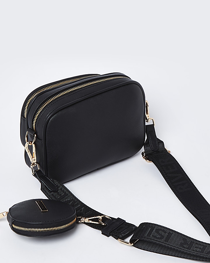 Black RI camera bag with mini pouch