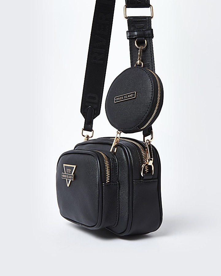 Black RI camera bag with mini pouch