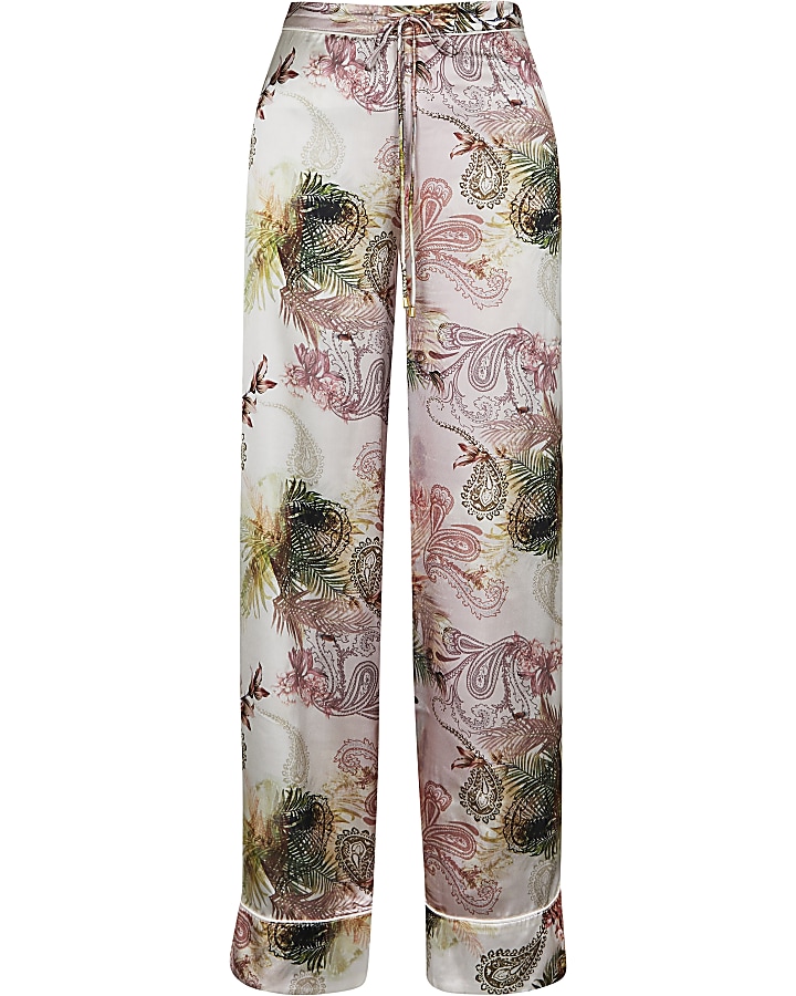 Pink paisley print pyjama trousers