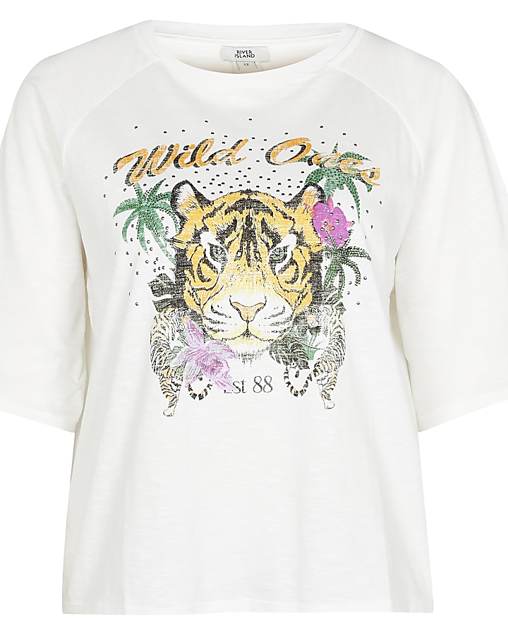 Cream 'Wild Ones' tiger boxy t-shirt