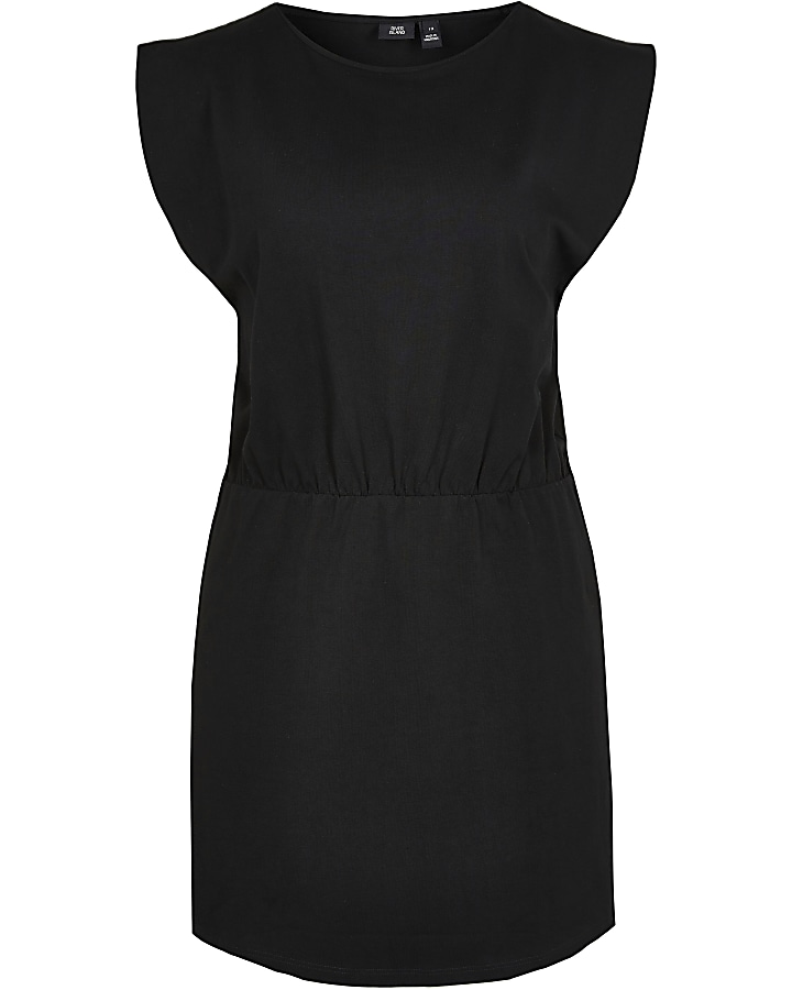 Black sleeveless mini t-shirt dress
