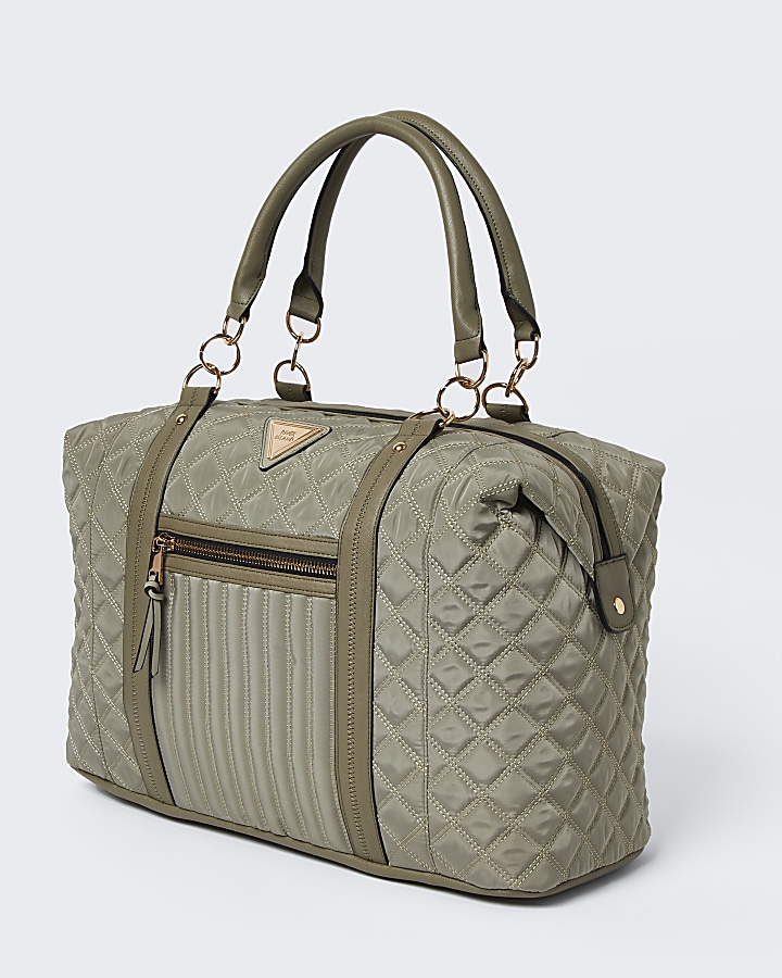 Green RI quilted holdall bag