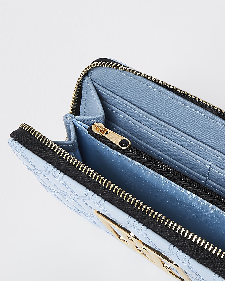 Blue RI stitch embossed purse
