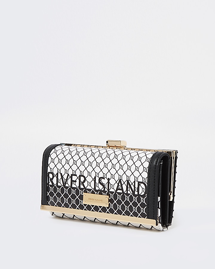 Black RI monogram cliptop purse