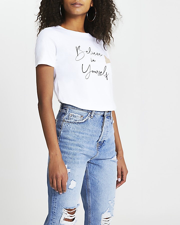 White 'Believe In Yourself' t-shirt