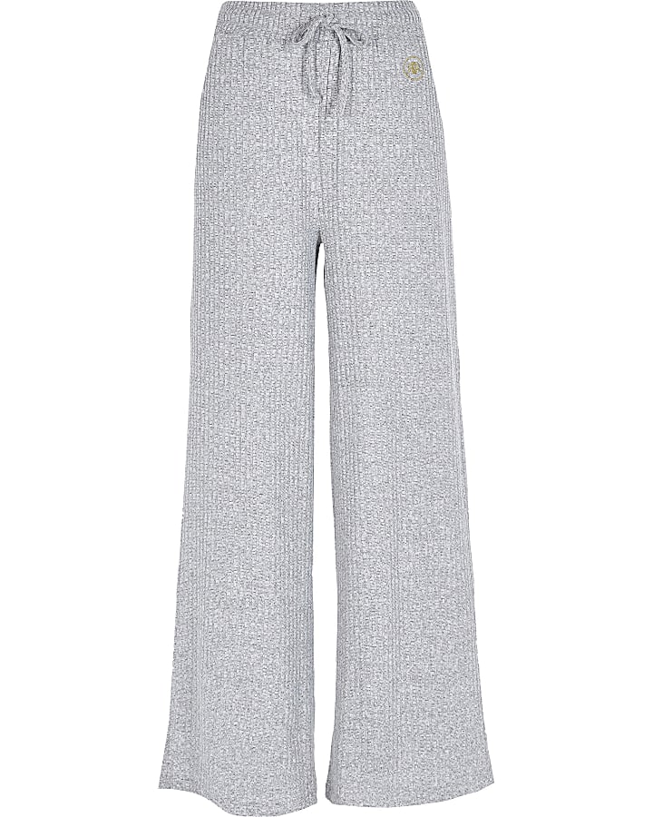 Grey ribbed loungewear trousers