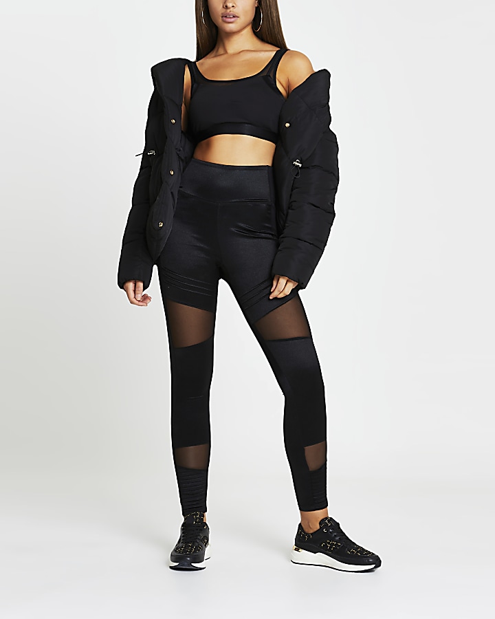 Black RI Active mesh panelled leggings