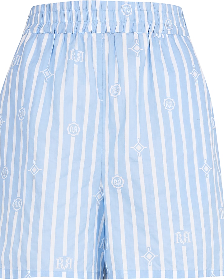 Blue stripe loose fit shorts