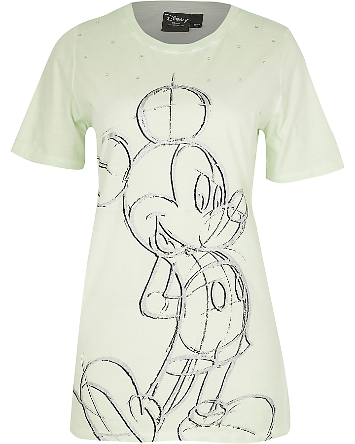 Green Mickey Mouse boyfriend t-shirt