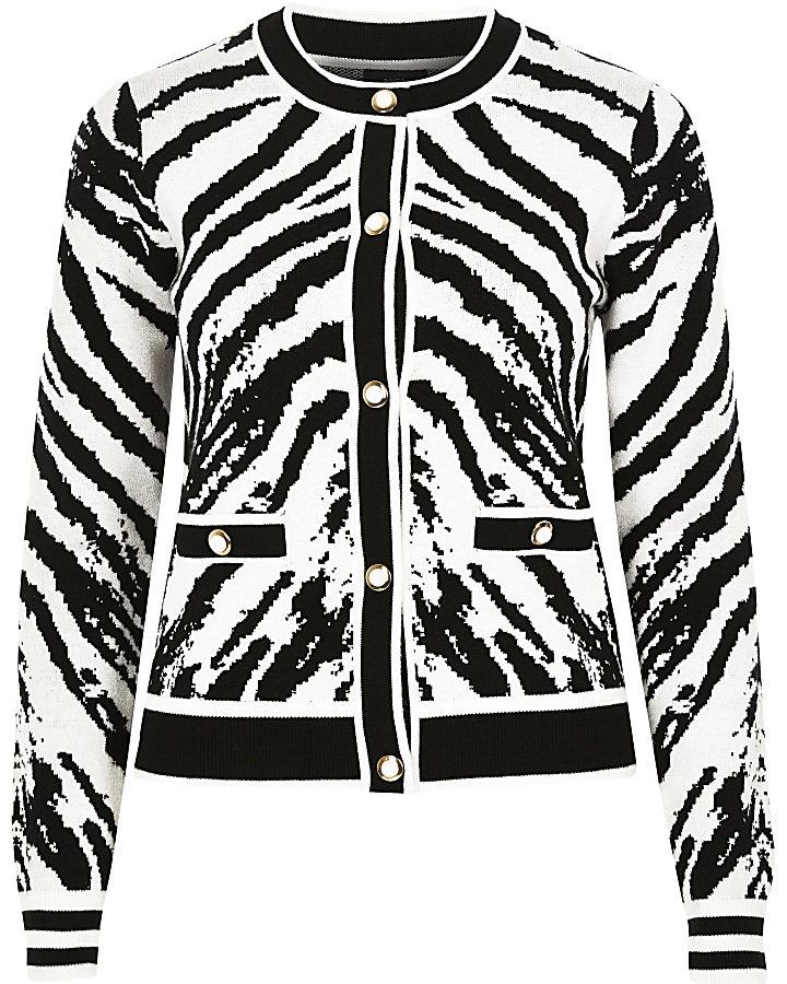 Black zebra print cardigan