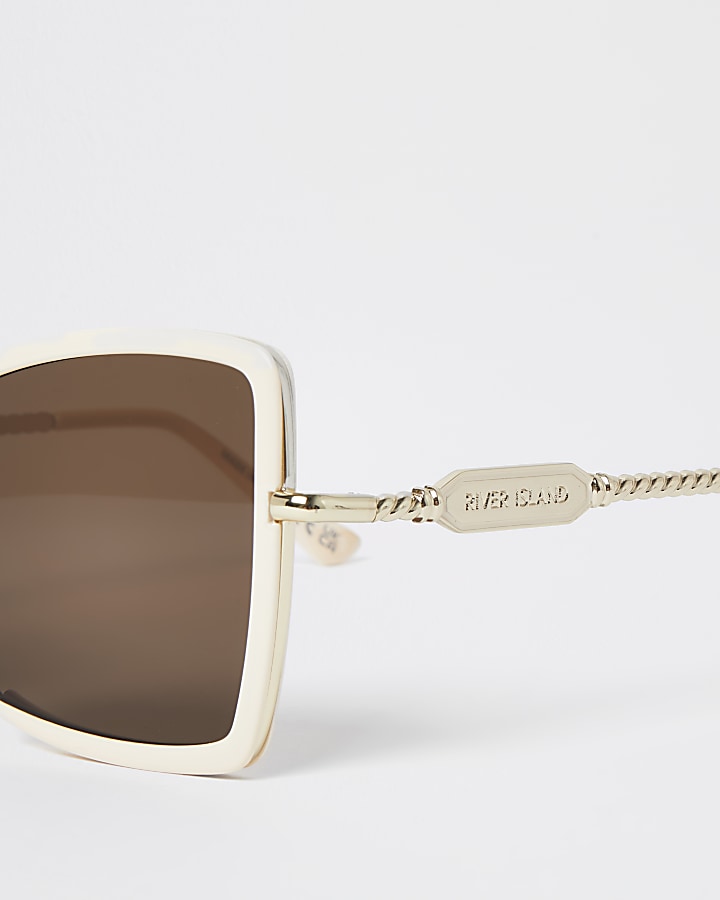 Cream oversized sunglasses