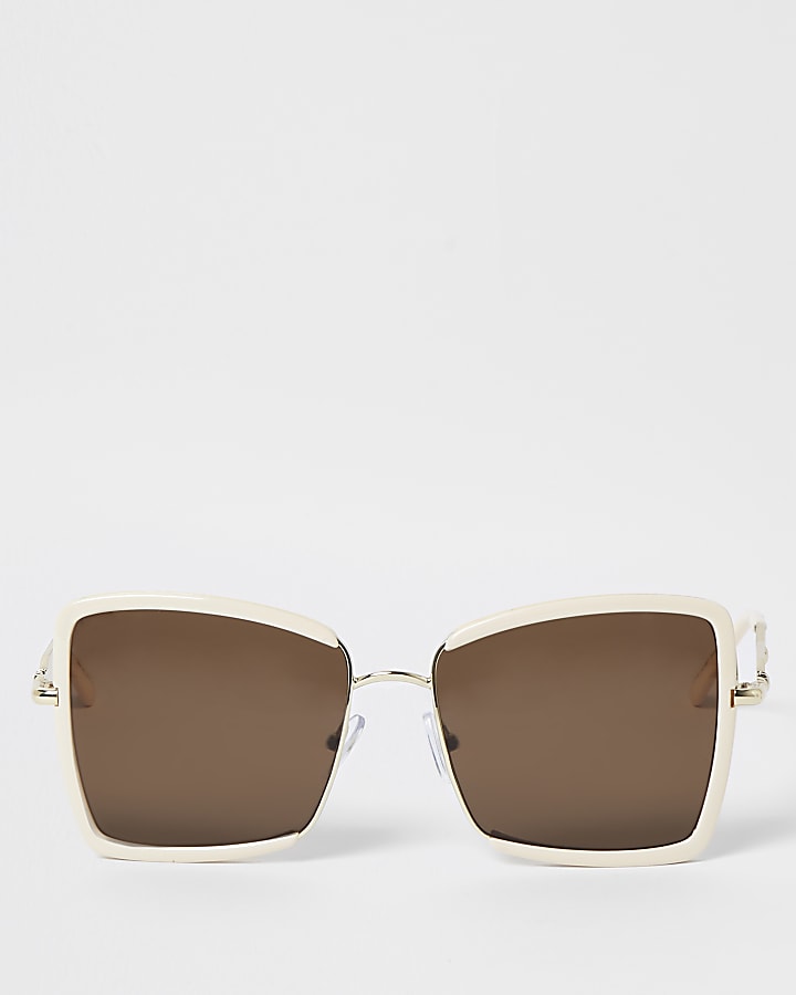 Cream oversized sunglasses