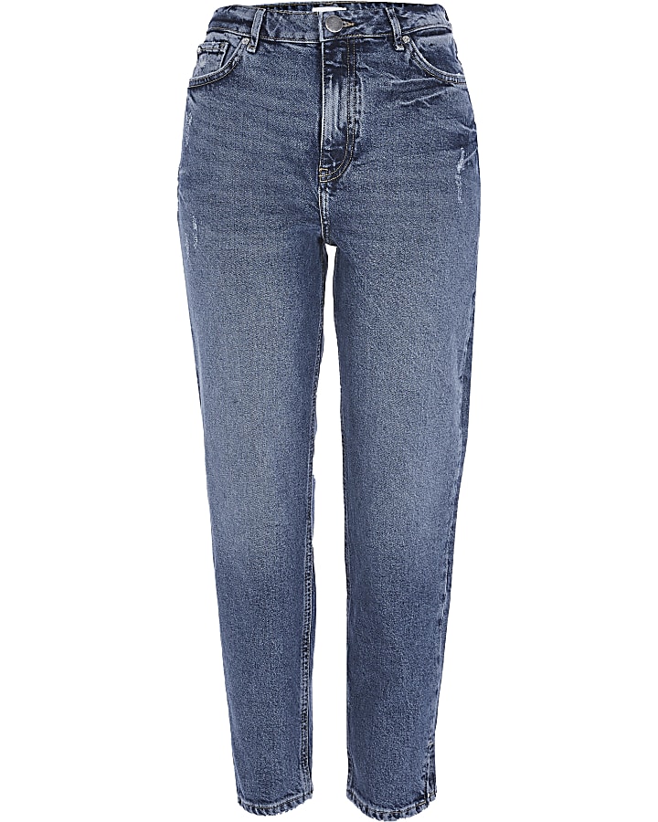 Blue high waisted slim fit jean