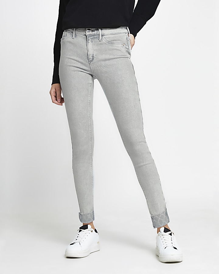 Grey Molly mid rise skinny jeans
