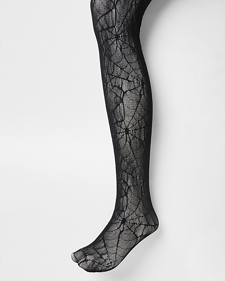 Black lace cobweb tights
