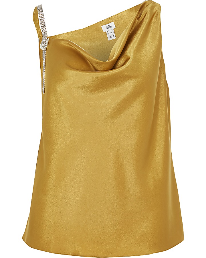 Yellow cami with bling strap