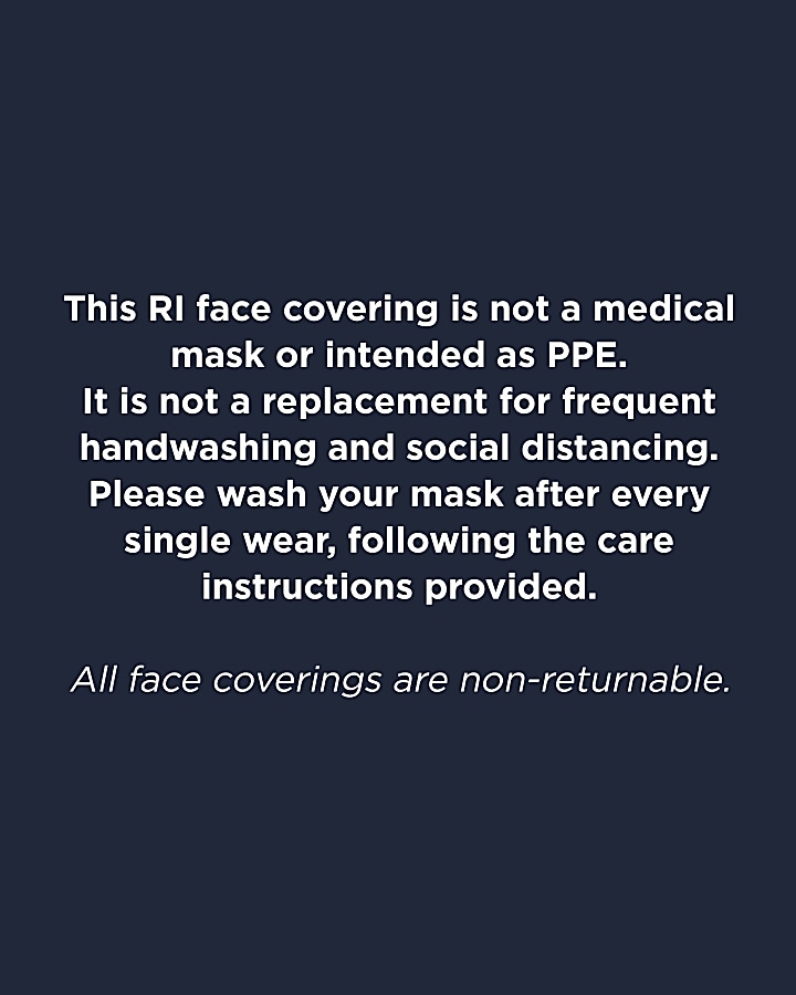 Blue RI monogram denim face covering