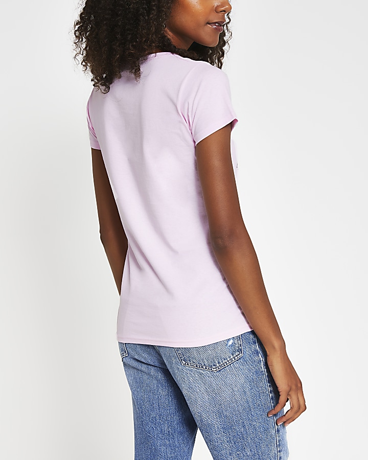 Pink short sleeve 'Mon Coeur' lips t-shirt
