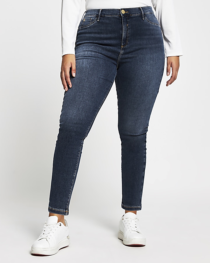 Plus blue skinny mid rise Molly jeggings