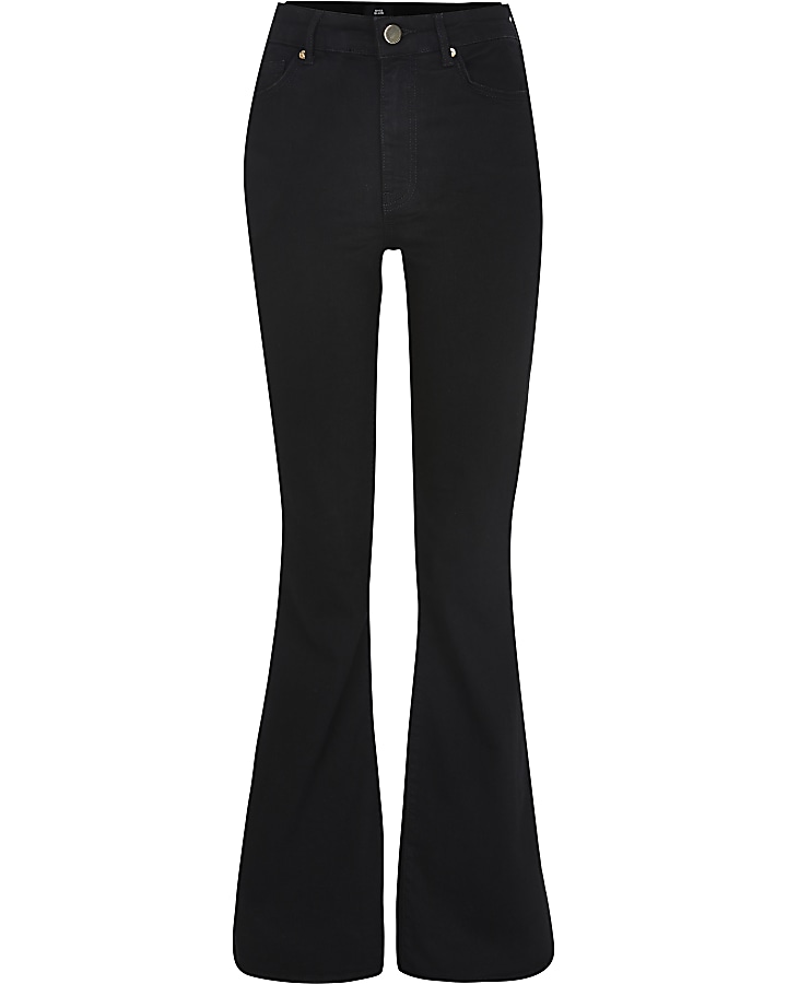 Black flare high waisted jeans