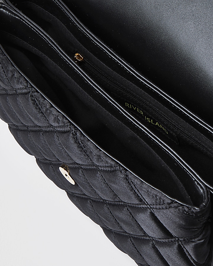 Black quilted satchel