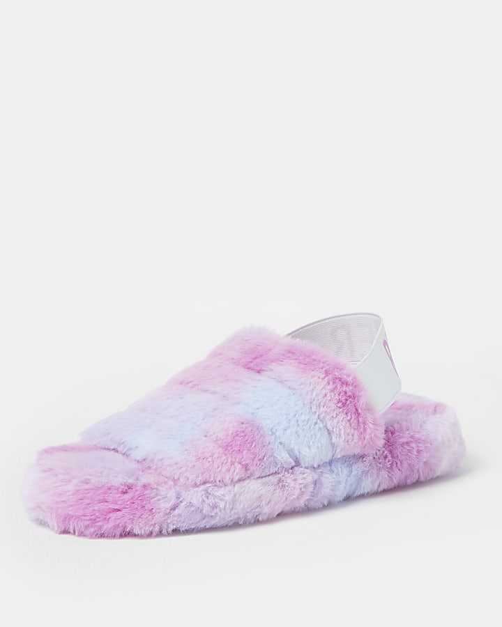 Purple RI faux fur slippers