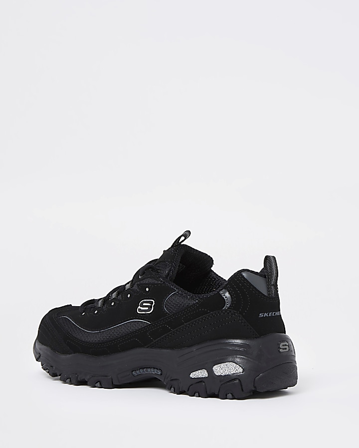 Skechers black lace up trainers
