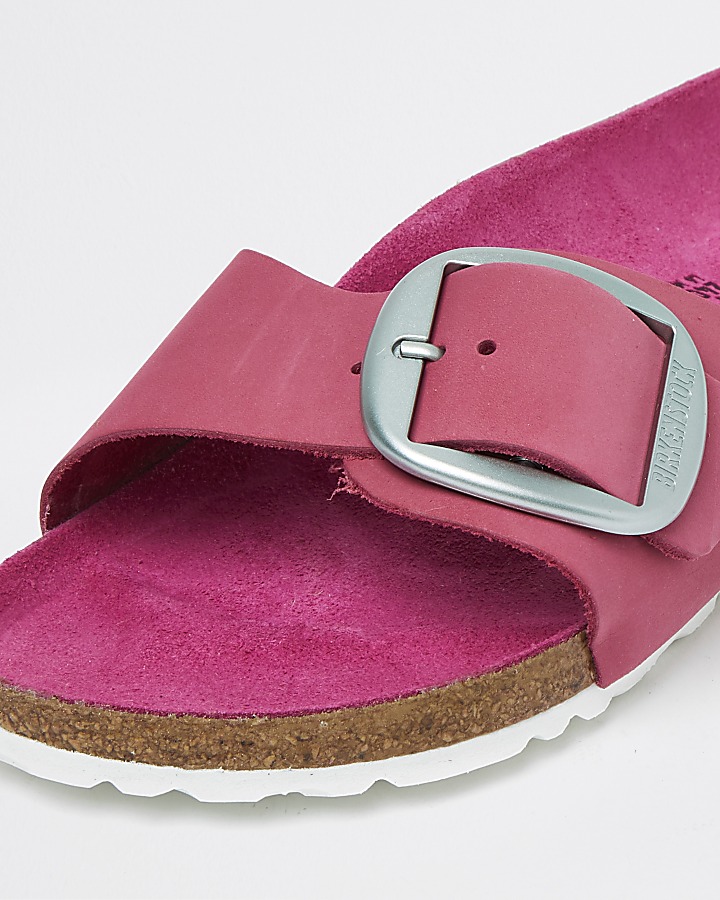 Birkenstock pink large buckle sandals