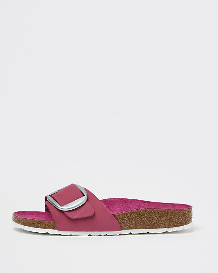 Birkenstock pink large buckle sandals