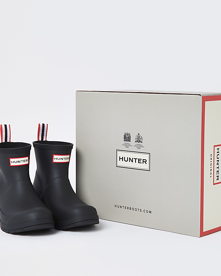 Hunter black short wellington boots