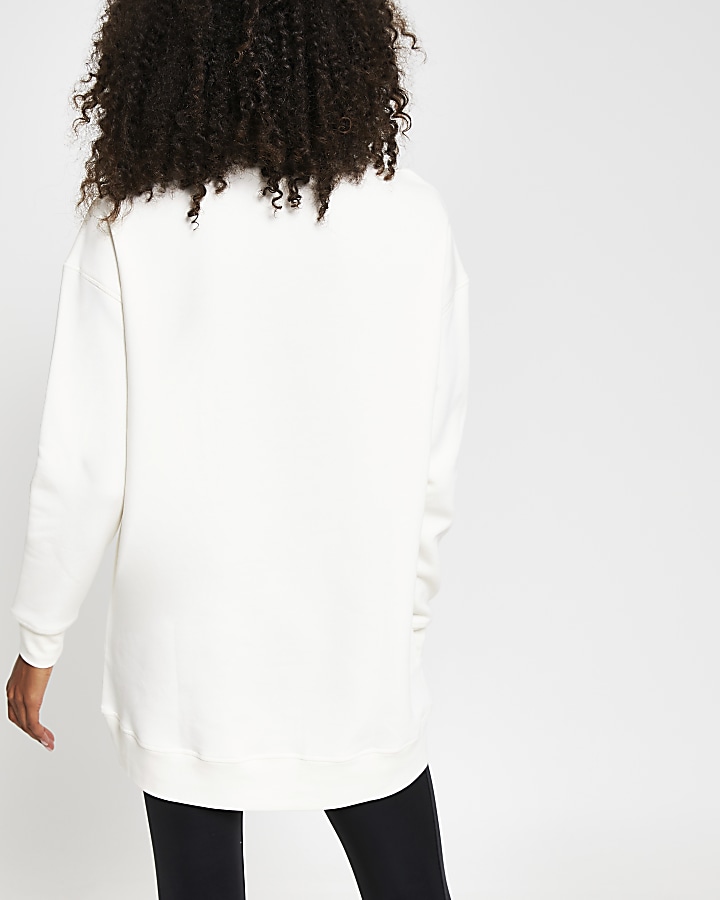 Cream 'Couture' safety pin sweatshirt