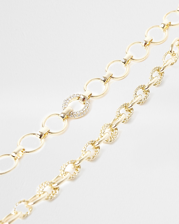 Gold colour layered chain neckalce