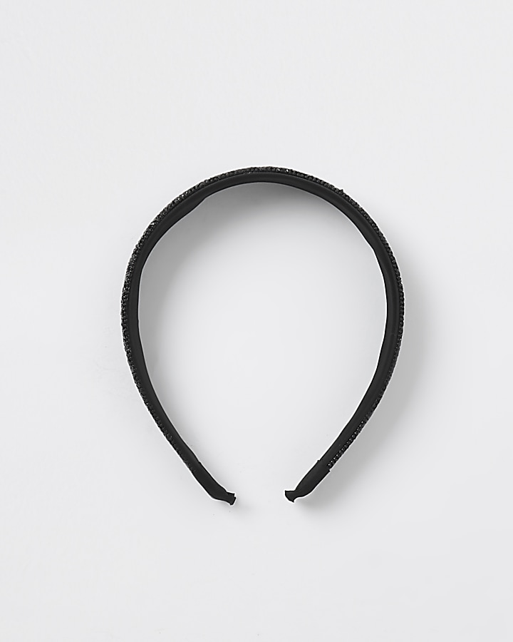 Black rhinestone alice headband