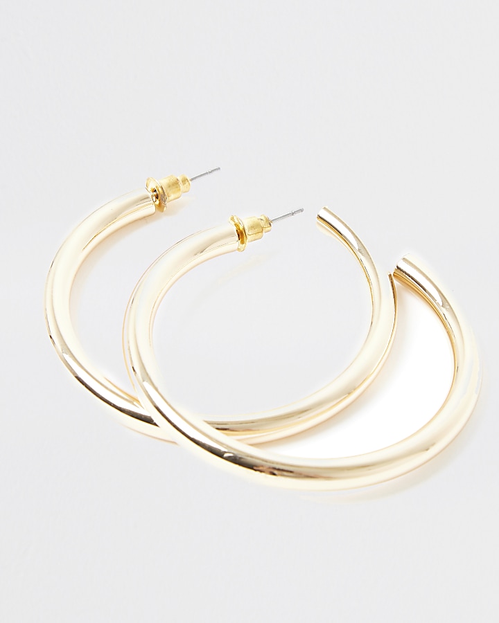 Gold colour hoop earrings