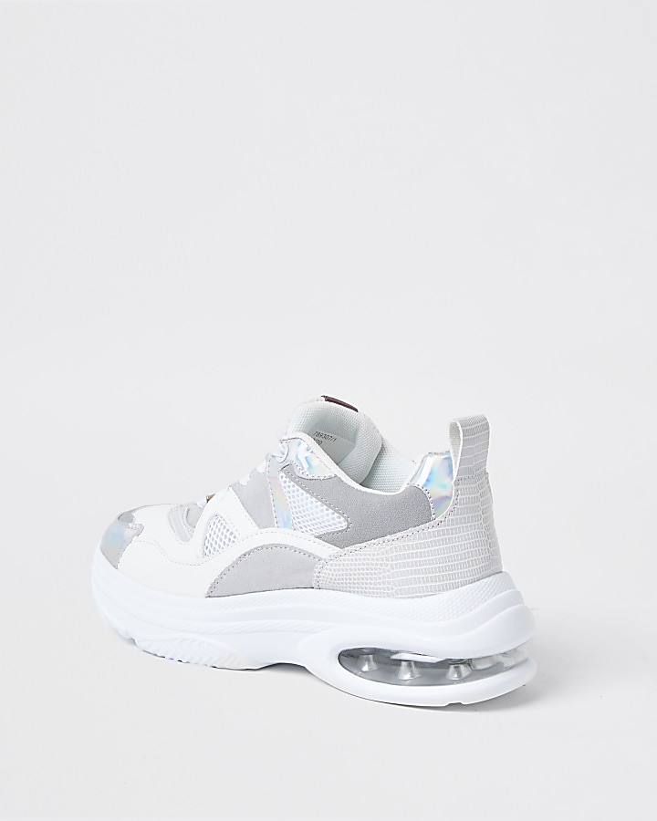 White chunky bubble sole trainers