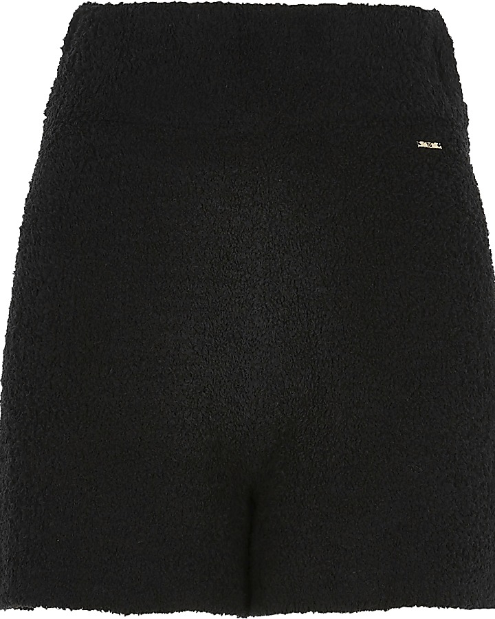 Black knit cycling shorts