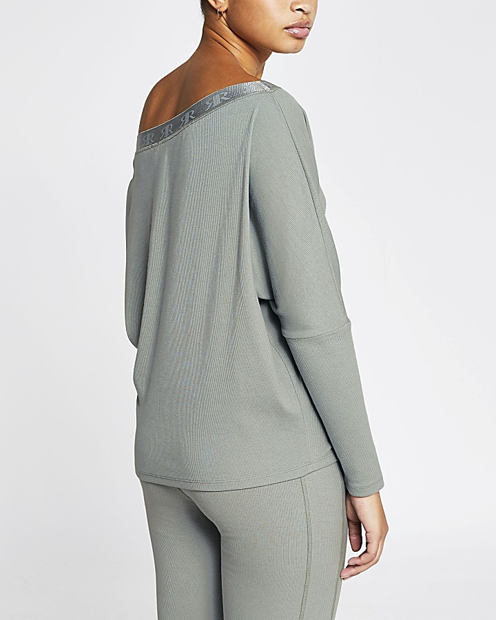 Intimates khaki asymmetric sweatshirt