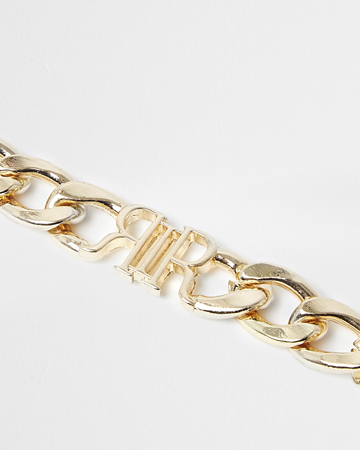 Gold colour 'RIR' chain bracelet