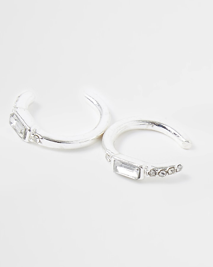 Silver delicate bling multi-pack earring