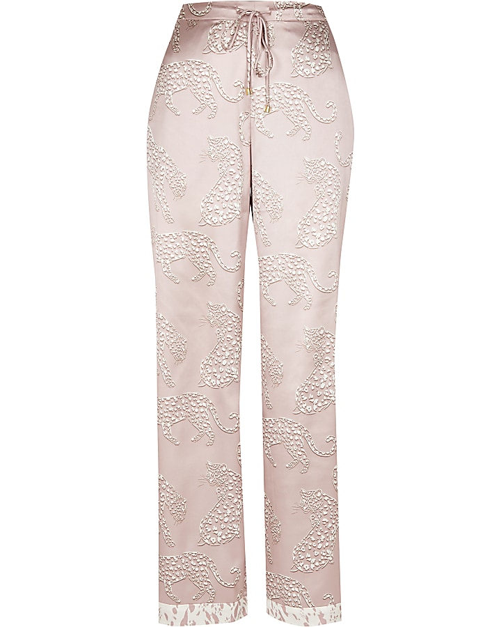 Cream tiger print pyjama trousers