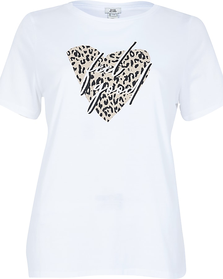 White Leopard Heart T-shirt