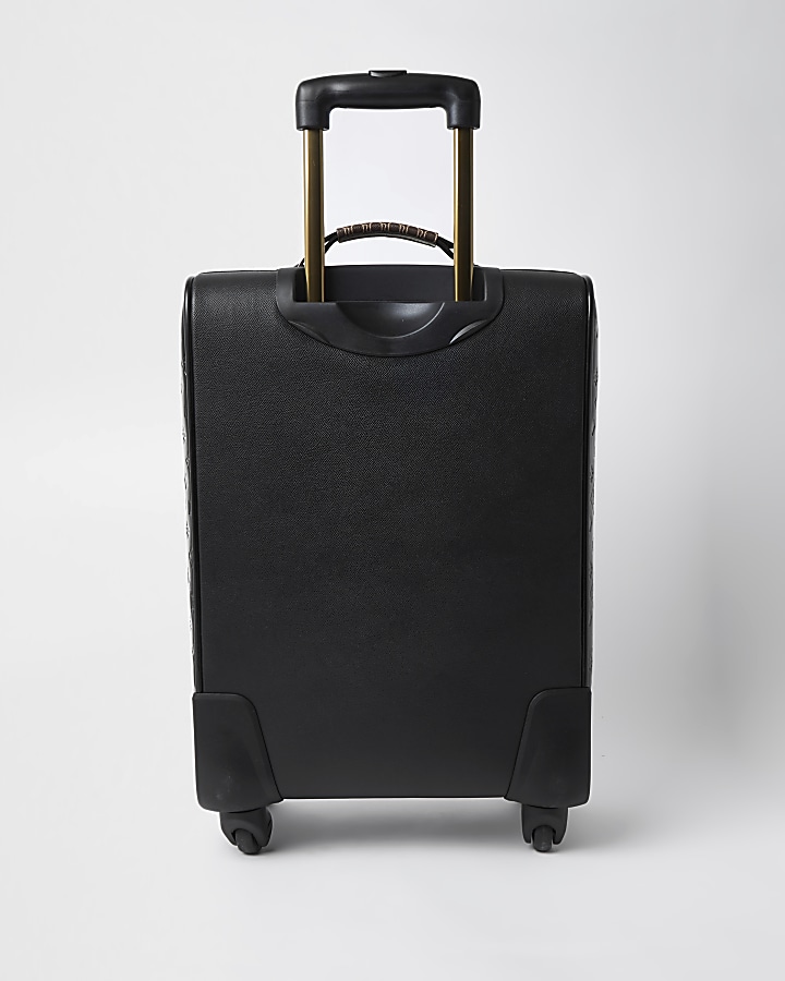 Black RI patent monogram suitcase