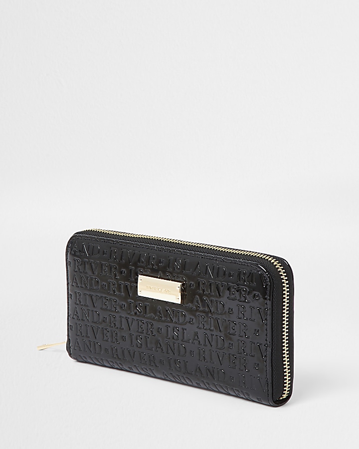 Black patent RI embossed purse