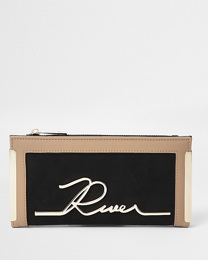 Black 'River' metal corner purse
