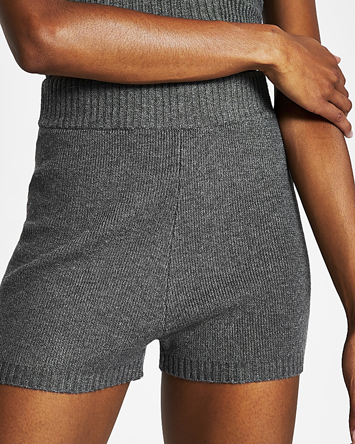 Grey knitted cycling shorts
